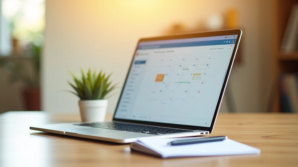 Digital calendar app on laptop showing scheduled reminders and event notifications