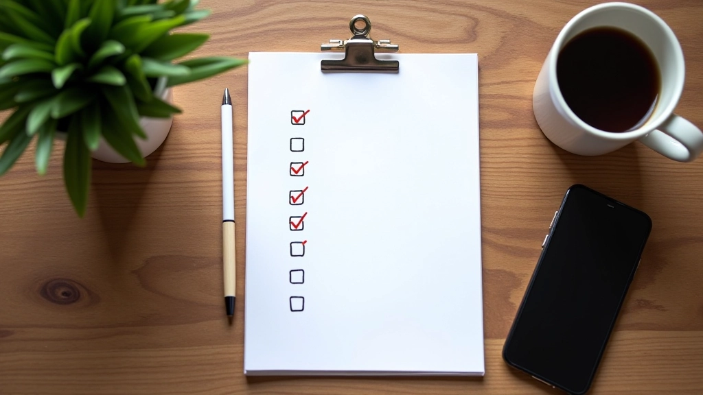 Person writing notes on paper with organized checklist of subscriptions to keep and cancel with checkmarks and x marks