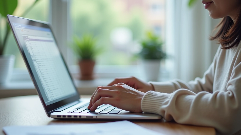 Digital checklist on laptop screen showing subscription tracking spreadsheet with checkmarks